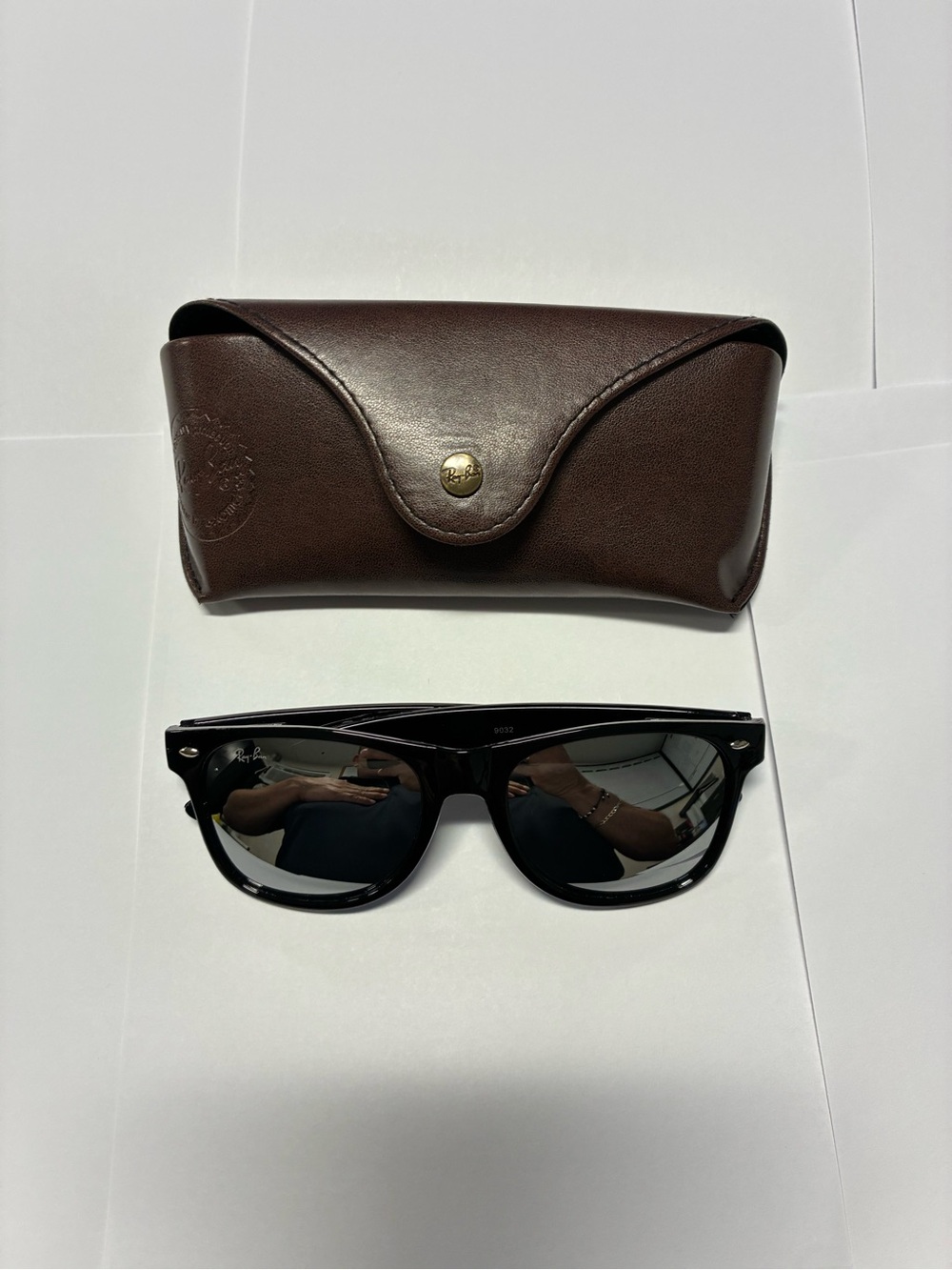 Ray-Ban Black Sunglasses with Brown Leather Case